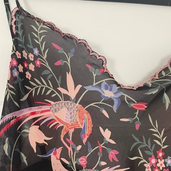 Natori + Neiman Marcus Vintage slip and robe, peacocks and flowers, one size - Picture 6 of 11